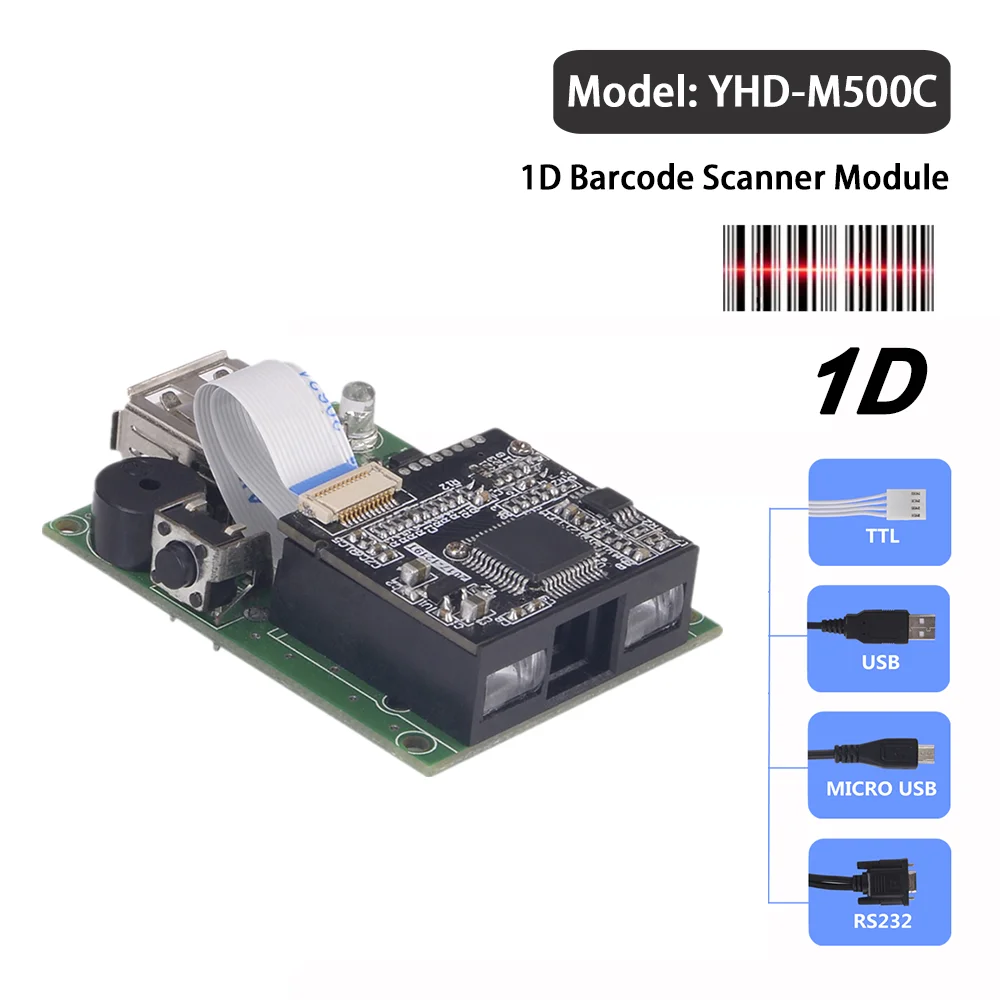 

M500C Barcode Scanner Module for Assembly/Production Line Koisk Machines Scanning Bar Codes on Goods,Packages & Phone Screen