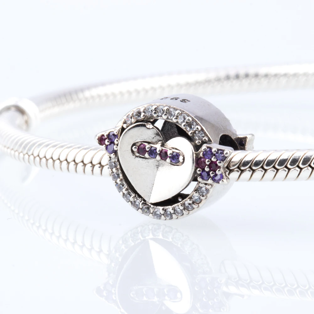 S925 Silver Pentagram Pendant, Love and Elfie Tower Pendant, Oxygen Cubic Zirconia Bracelet Beads, Bracelet Positioning Buckle