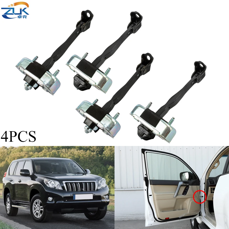 

ZUK 4PCS Car Door Check Strap Hinge Stopper Checker Holder For TOYOTA LAND CRUISER RPADO LC150 2010-2020 68610-60120 68630-60120