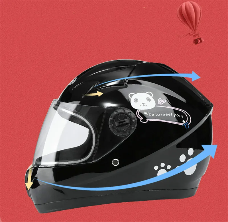 Casco de motocicleta para niños, cascos completos de motocicleta eléctrica, ciclomotor, niños, niñas, niños, 5 colores