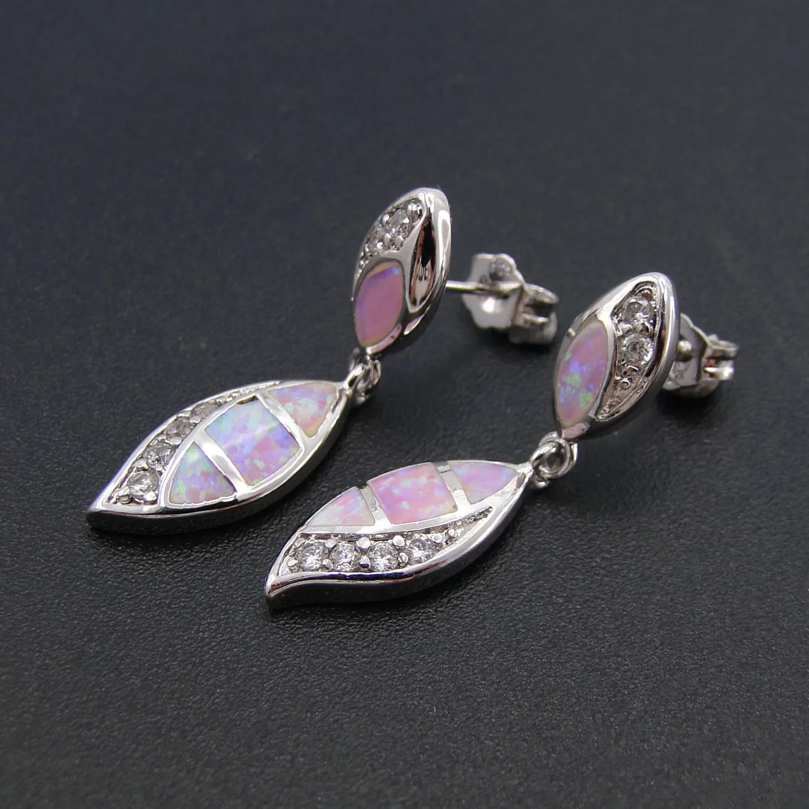 Earrings Of Pink Stone 0pal Fashion Jewelry For Women Pink Gold Silver Multicolored Wedding Earrings