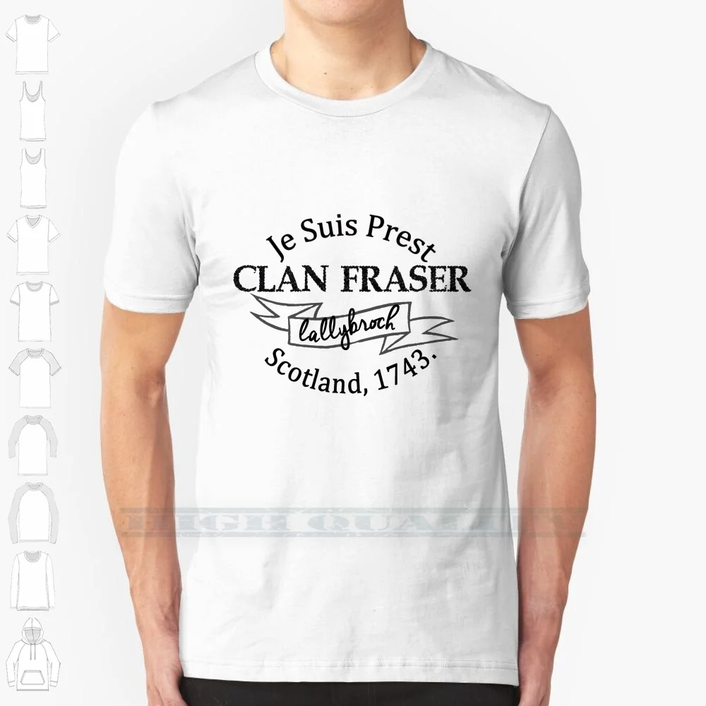 Clan Fraser-Outlander 100% Cotton T Shirt Outlander Clan Fraser Jamie Fraser Claire And Jamie Scotland Craig Na Dun Je Suis