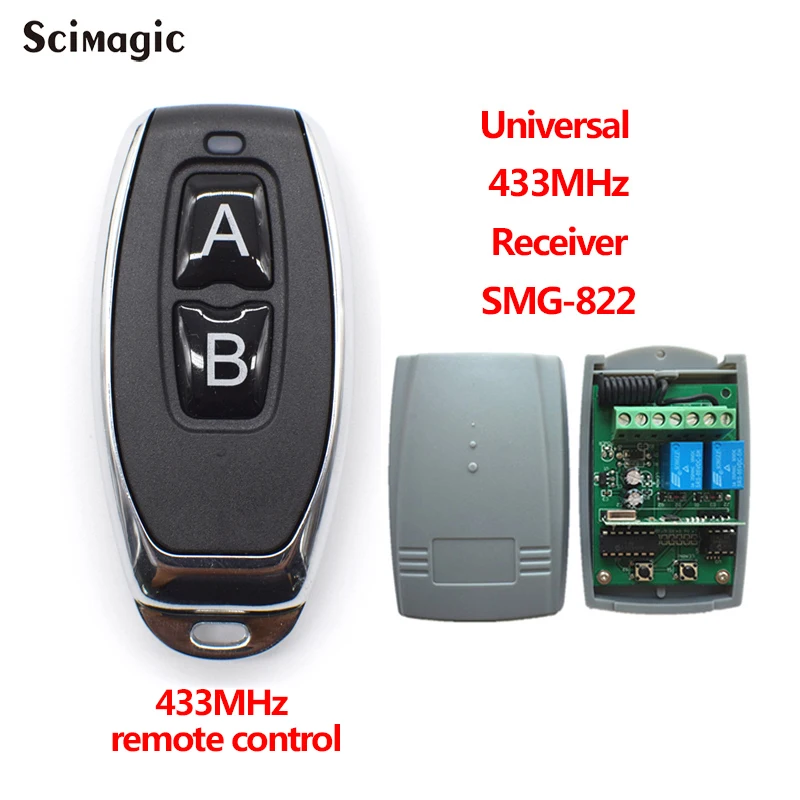 433MHz Remote Control Leaning code 433.92MHz Transmitter For SMG-662 / SMG-822 Universal Garage Door Receiver