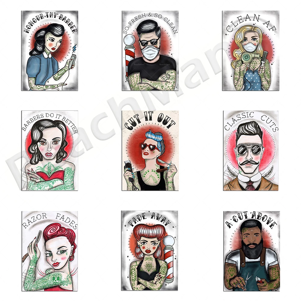 

Hair Salon Hygiene Art Printed Poster/Clean Shop Signboard/Hairdresser Gift/Barber Shop Decoration/Traditional Barber Shop Art