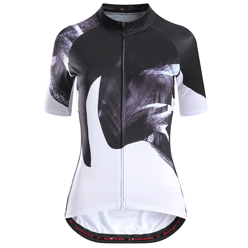 NEW Summer Woman Ink Cycling Jersey Black White Bike Wear Sport Shirt Sleeve Riding Bicycle Clothing