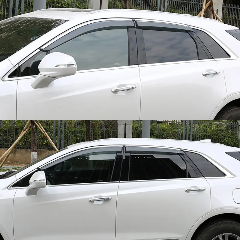 Deflectores de ventana para Cadillac XT5, visera de ventana, protector contra el viento, accesorios para viseras de lluvia y sol, 2016-2020