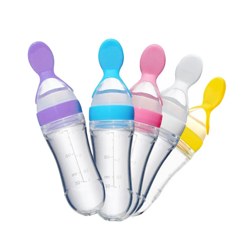 Newborn Baby Spoon For Feeding Silicone Dropper Tableware  Bottle Spoon Food Supplement Rice Cereal Infant Products