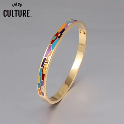 High-grade and Refined Colorful Bangles for Women Indian Style  Stainless Steel Jewelry