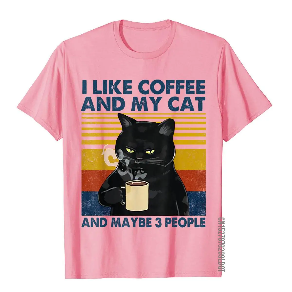 I Like Coffee My Cat And Maybe 3 People Funny Cat Lover Gift T-Shirt Adult New Coming Party Tops Shirts Cotton T Shirt Holiday