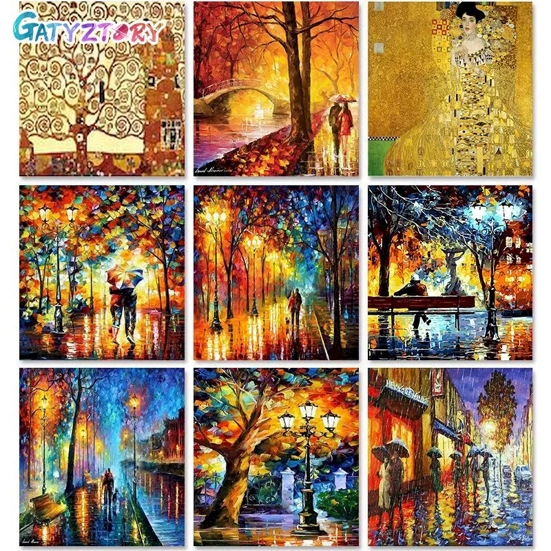 GATYZTORY Abstract Scenery Coloring By Numbers Paint By Numbers Picture On Canvas Acrylic paints Home Decor