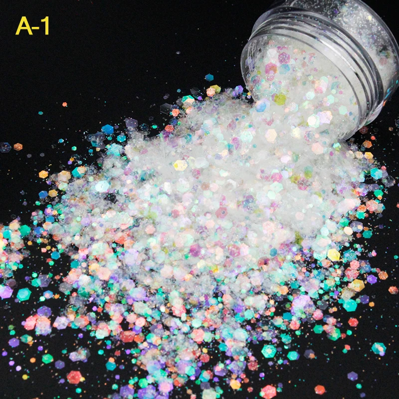 

500G Nail Art Glitter Sequins Flake Holographic Laser Mixed Star Heart Round Shape Paillette Shape DIY Manicure decoration