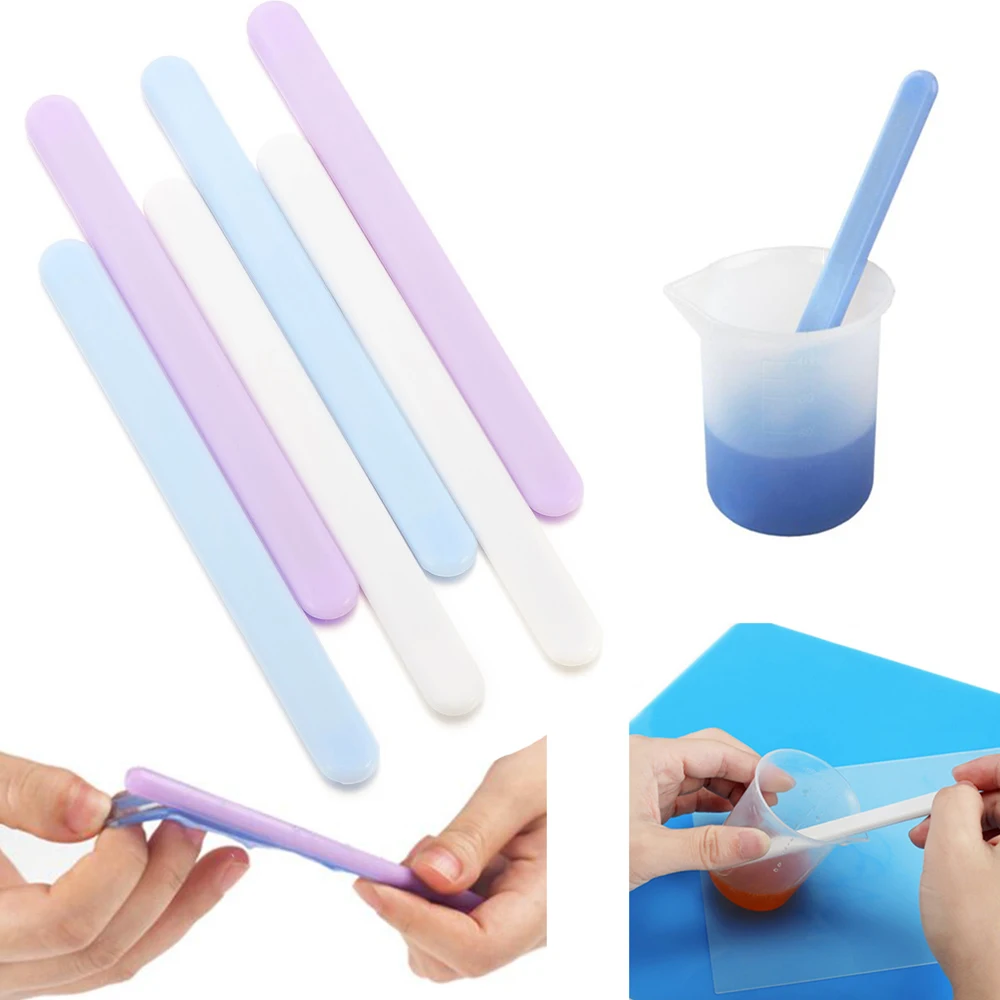 

3PCS Silicone Mirror Stirring Rod Resin Dripping Tool Epoxy Resin Tools Round Flat Stirring Rod For Handmade DIY Jewelry Making