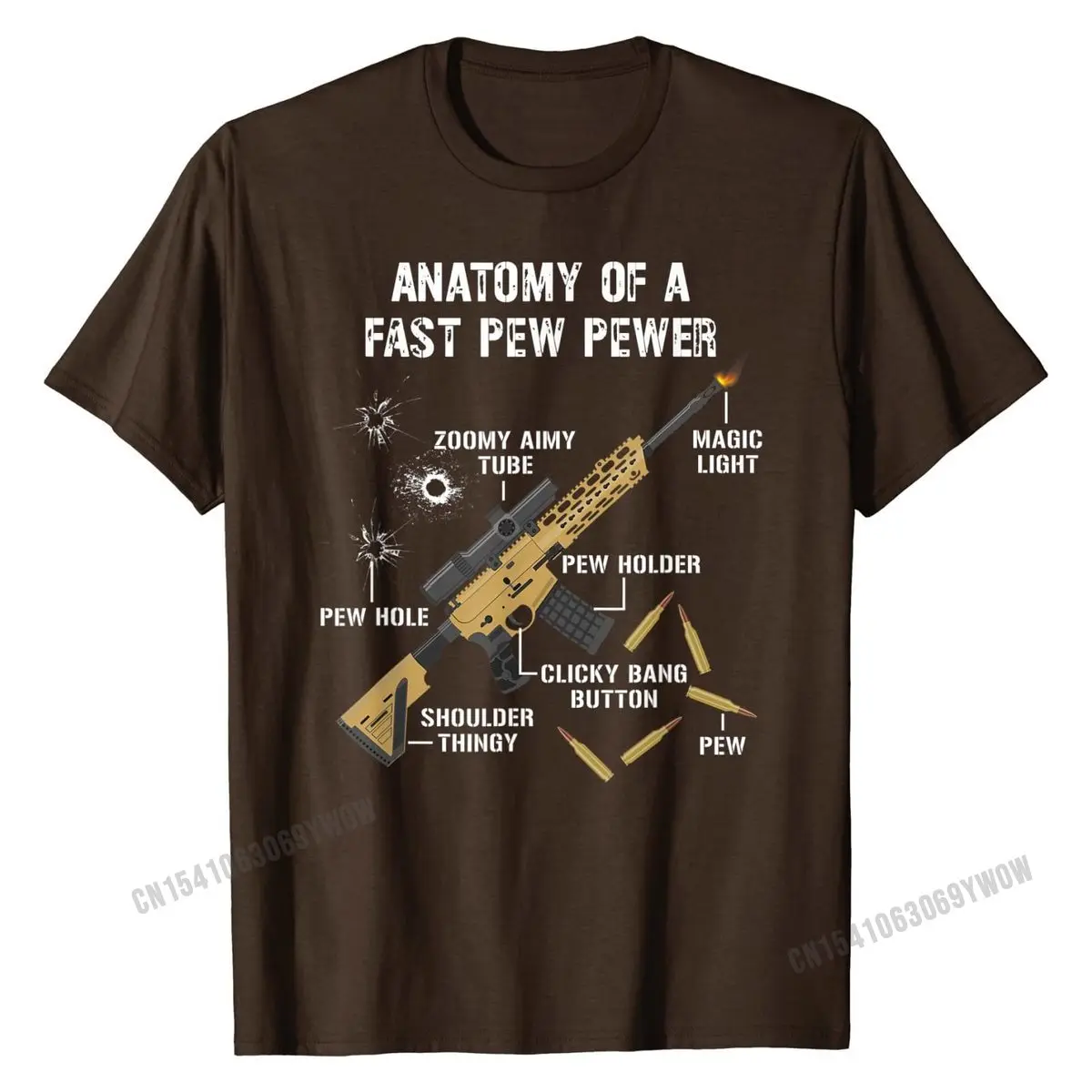 Funny Anatomy Of A Pew Pewer Rifle Gun Amendment Saying T-Shirt Tshirts Personalized Fashion Youth Tops Tees Personalized Cotton