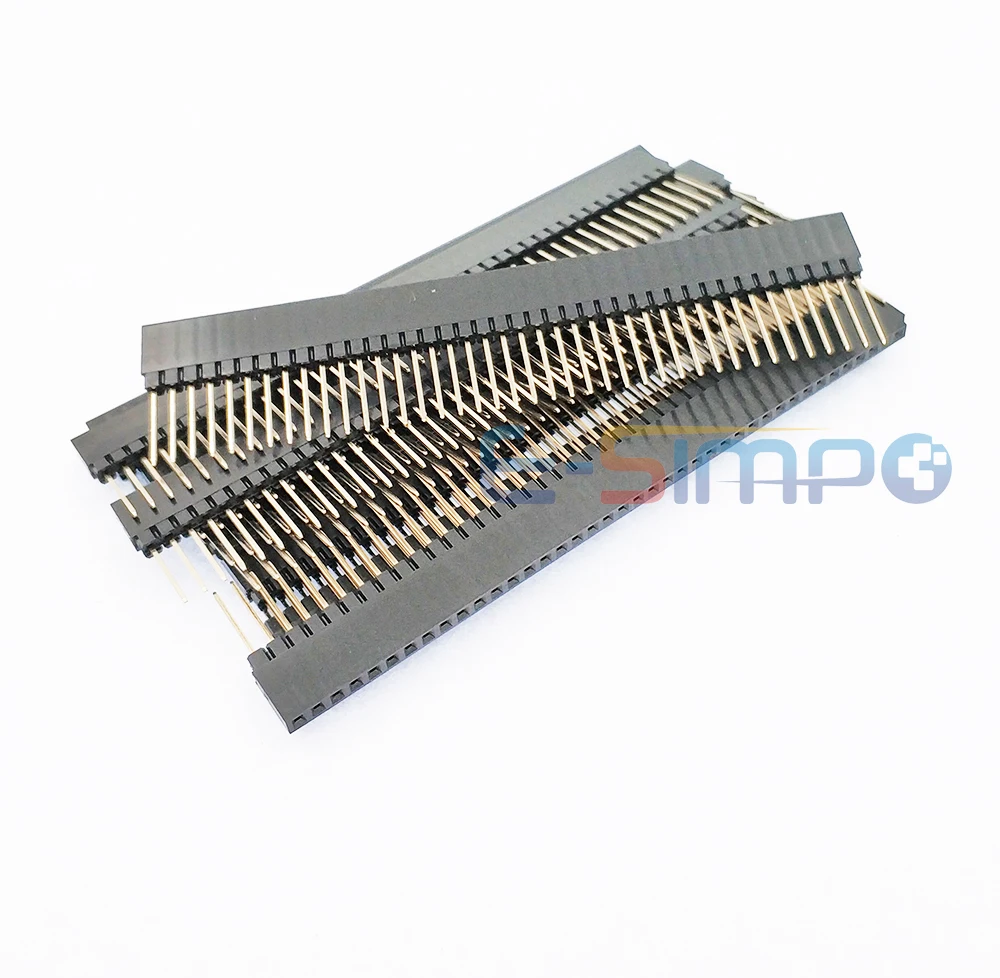 10pcs 2.54mm PC104 Industrial Square Pin Single Row 1X6P/8P/10P/40P Straight PH11mm Pin L12mm Gold PCB Female Header Connector