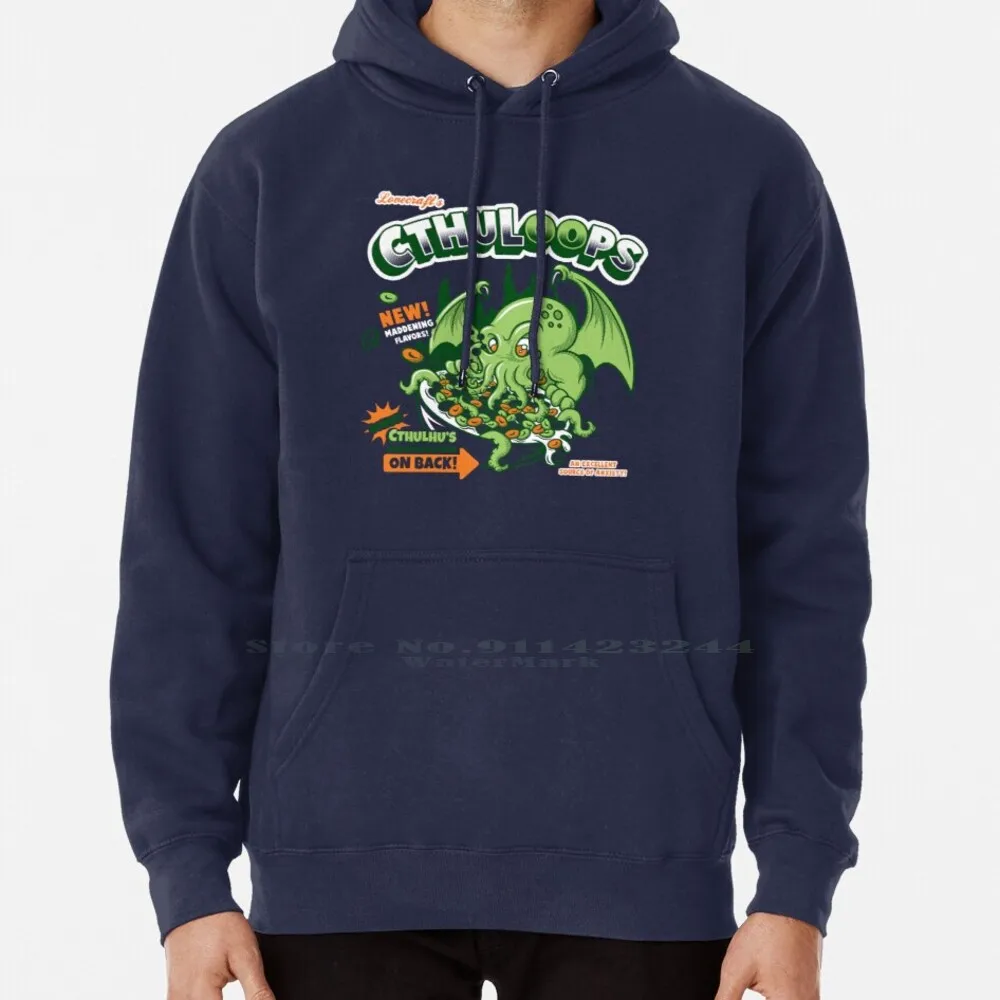 Cthuloops! All New Flavors! Hoodie Sweater 6xl Cotton Cthuloops Cthulhu Cereal Breakfast Parody Mythos Game Meme Chant Women