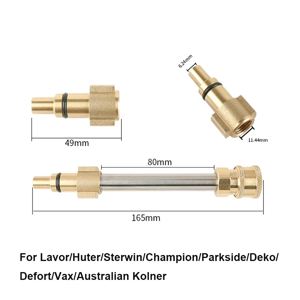 High Pressure Washer 16cm Stainless Steel Metal Extension Lance with G1/4 Quick Realeased Adaptor for All   Car Washers