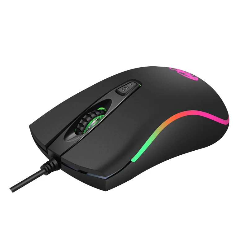 RGB светодиодная эргономичная компьютерная мышь, 2000 DPI, 4 кнопки, с кабелем