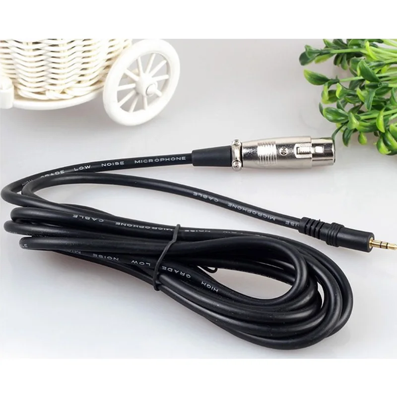 2.5m long XLR 3 Pin Female to Right Angle 1/8 XLR3F to Right-angle 3.5 mm TRS for DV Camera Stereo Microphone Mic