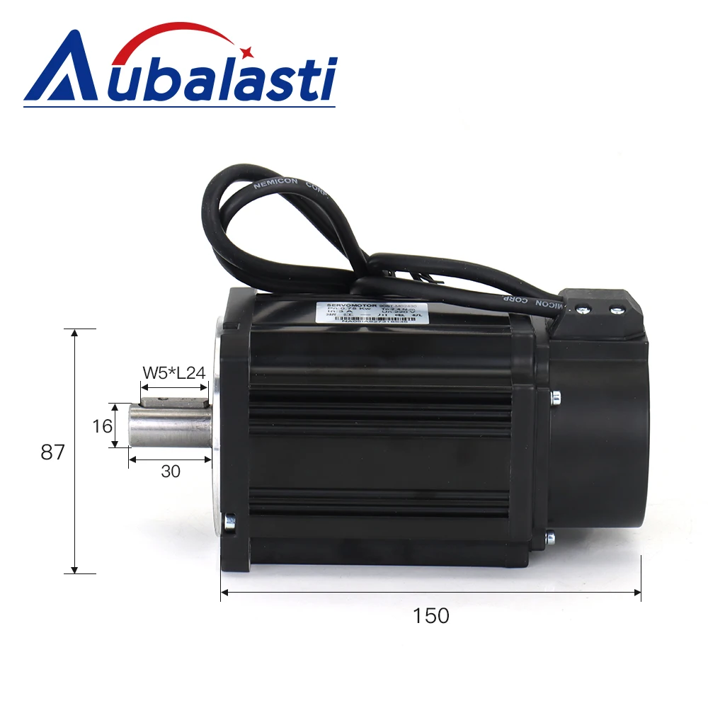 Aubalasti 750W AC Servo Motor Kits 90ST-M02430 2.4N.m 220V 3000RPM Permanent Magnet Match Driver AASD-15A for CNC Engraving