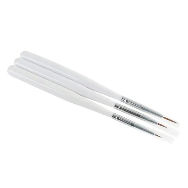 3 PCS French Nail Art Liner Brush Set UV Gel Builder Drawing Dotting Carving Pen Manicure Styling Tools