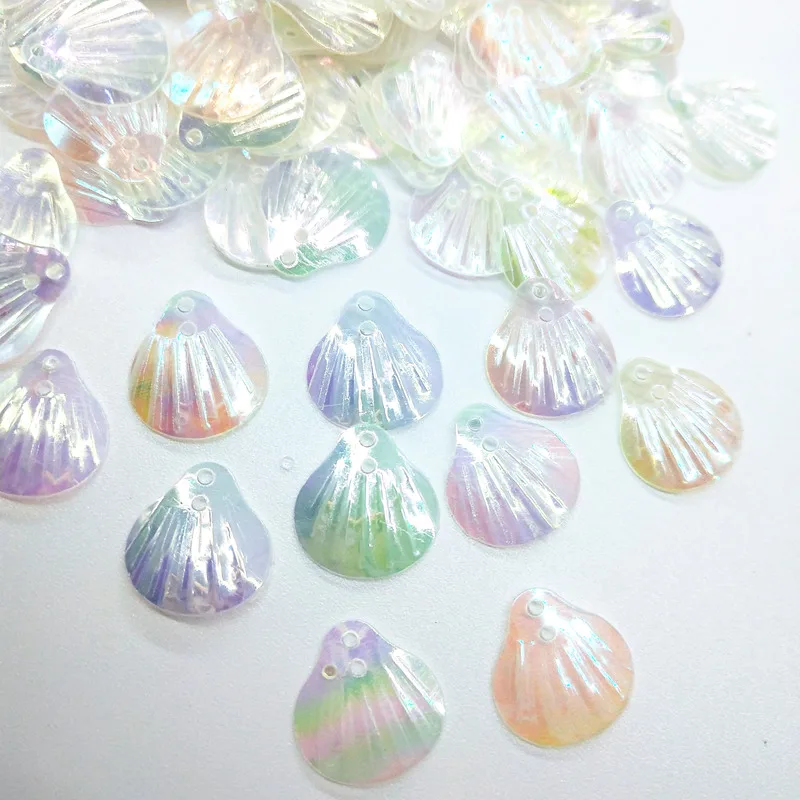 50g/Lot 13mm Shell Sequins Beige With 2 Holes Sewing DIY Mermaid Dress Clothing Model A