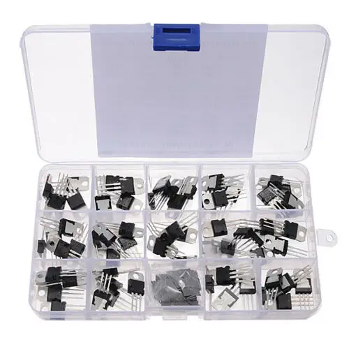 70pcs 14 specifications × 5pcs L7805-Lm317/7915 transistor regulated triode tape box set