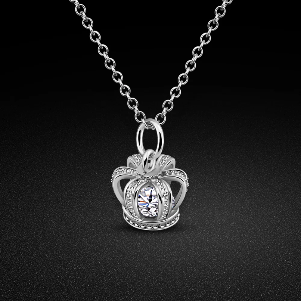 

Подарок на День Святого Валентина, стерлинговое серебро 925 пробы, циркон, Корона, кулон, ожерелье для женщин, свадебная вечеринка, эстетическая цепочка на ключицы, ювелирные изделия