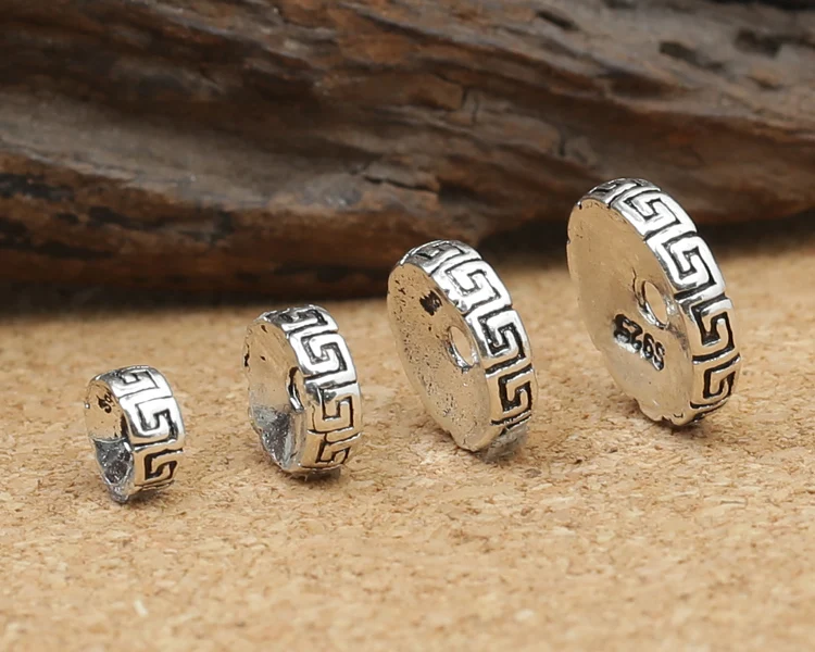 100% 925 silver spacers Thai silver jewelry beads diy jewelry spacers Lucky symbol jewelry findings loose beads