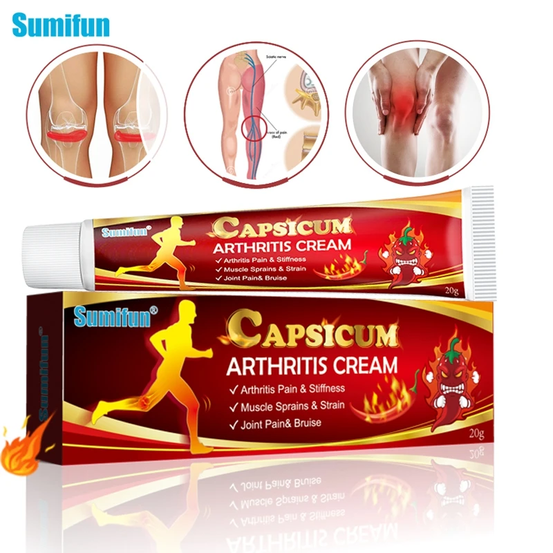 

Sumifun 1box Capsicum Arthritis Cream Analgesic Balm Ointment for Rheumatism Arthritis Knee Muscle Sprain Pain Relieve Plaster