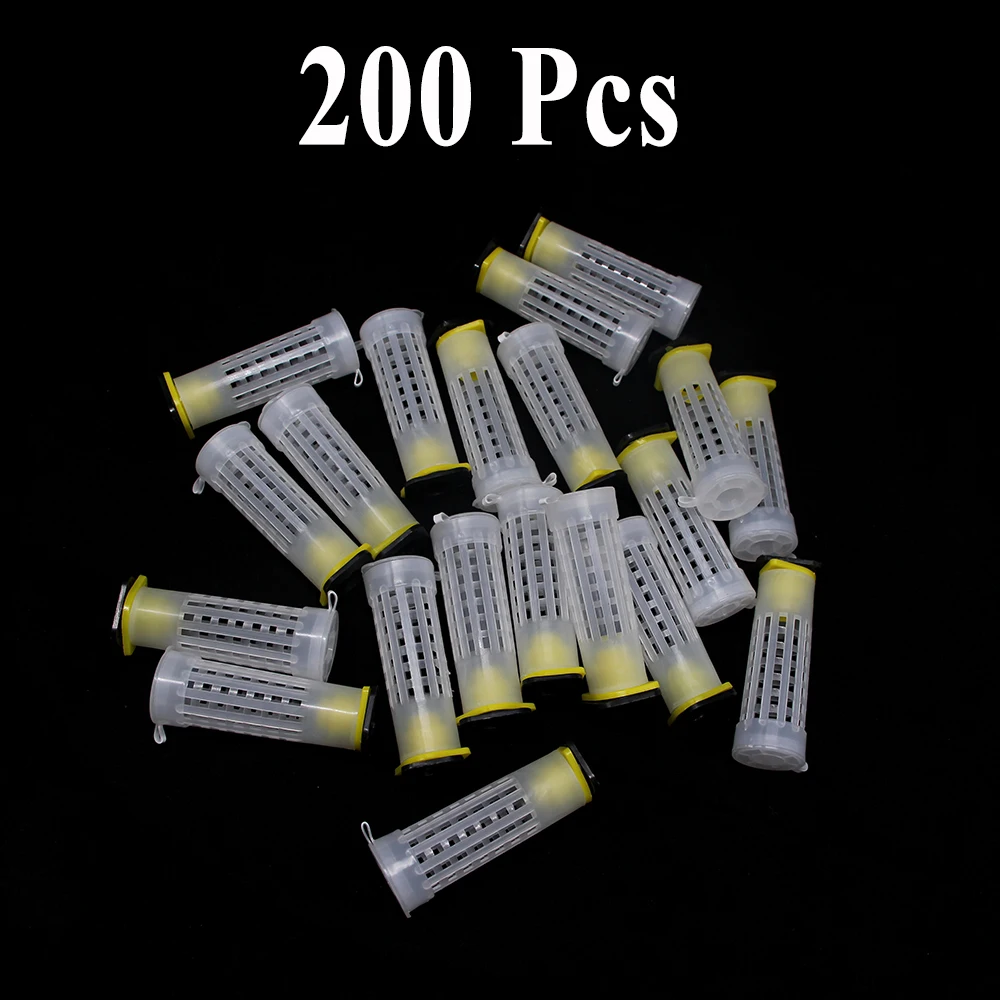 200PCS Queen Rearing Cup Kit Beekeeping Tools Plastic Bee Farm Larva Protection Sealed Cell Cover Catcher Cage Holder Supplies