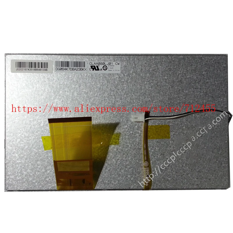 

8.0 inch TFT LCD Screen CLAA080LJ01CW 800(RGB)*480 WVGA Lcd With Touch Panel Digitizer