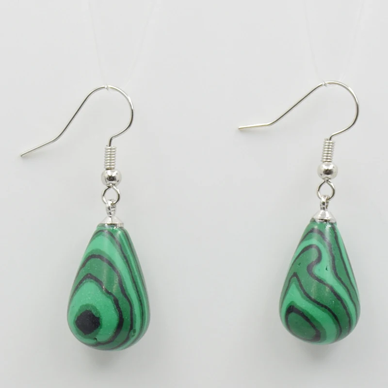 Summer Style Silver Plated Lapis Lazuli Unakite Stone Tear Water Drop Dangel Earrings For Women Fashion Dangler Jewelry