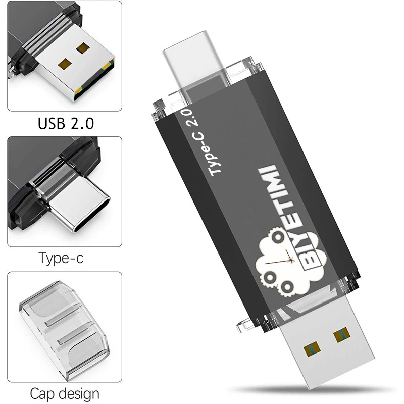 Biyetimi Loại C 2.0 Đèn LED Cổng Usb 64Gb Pendrive 32Gb Bút 16Gb Dung Lượng Thực Usb thẻ Nhớ Cho Điện Thoại Và Máy Tính