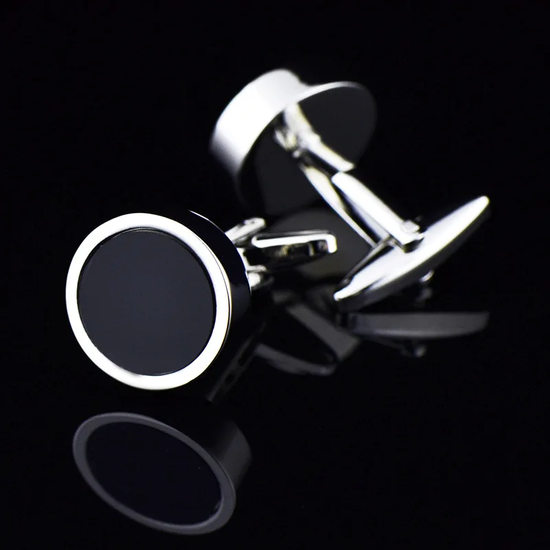 FLEXFIL jewelry fashion shirt cufflinks for mens gift Brand cuff links buttons Black High Quality gemelos Free Shipping