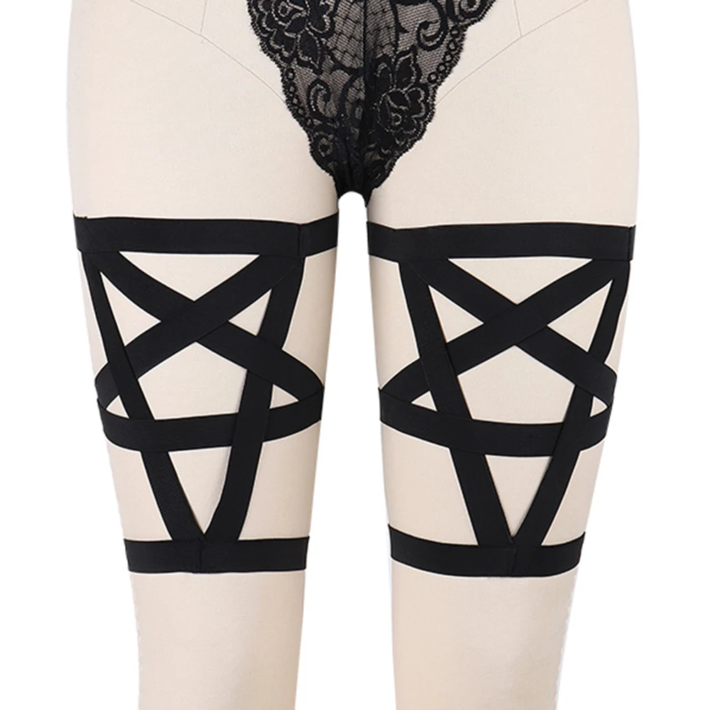 

Pentagram Garter Belt Pastel Goth Women Sexy Bondage Stockings Body Harness Belt Punk Edgy Lingerie Body Cage Garter