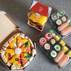 men Women Socks Personalized Design Pizza Hamburg Sushi Christmas Set Gift Box Socks Harajuku Cotton Happy Gift birthday