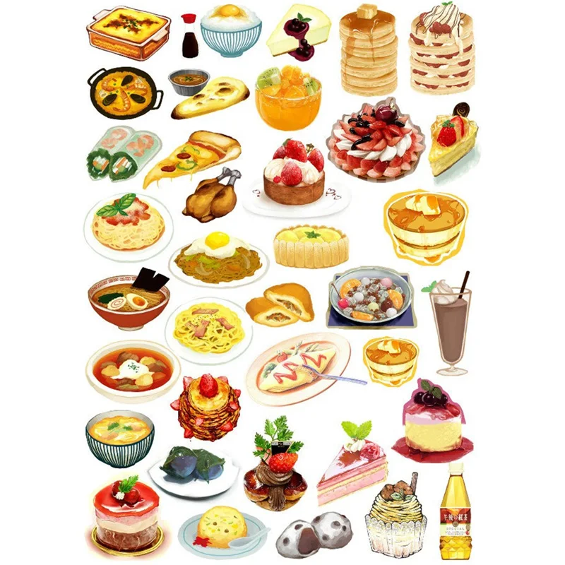 2 pcs/lot Fruits and Vegetables DIY Waterproof Paper Sticker Flakes Stationery Scrapbook Notebook Planner Stickers