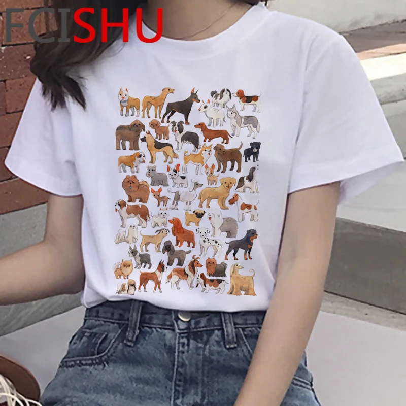 Shiba Inu French Bulldog Border Collie Corgi Pug t shirt summer top female harajuku kawaii tumblr  clothes tumblr