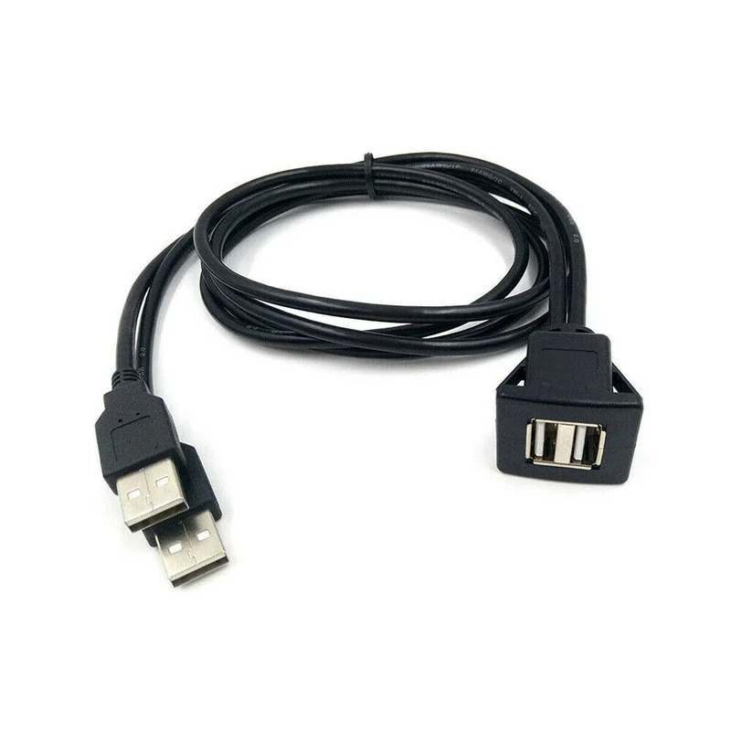 Baseus-Cable de extensión de enchufe para salpicadero de coche, dispositivo Universal de montaje empotrado, macho a hembra, USB 2,0 Dual, portátil