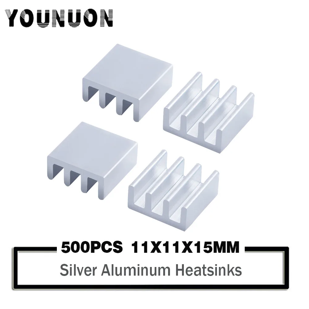 500PCS Mini Aluminum Radiator Heatsink Heat Sink 11x11x5mm Cooler For 3D Printer Stepper Motor Driver VGA RAM LED IC