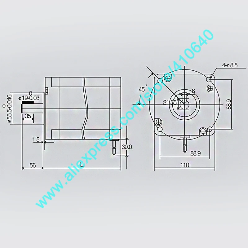 Leadshine  Stepper Motor 110HS12Z 12N.m Torque 115 mm Length 6A Current 4 Wires Work With Leadshine Motor Drivr DM1182 or DM2282