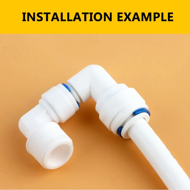 3/8 "Ống-1/4" Bolt Khuỷu Tay Kết Nối Nhanh 1164 Ống Cứng Cắm Chung Đường Kính 6.5MM bể Cá Cảnh Lọc Nước RO Hệ Thống Thẩm Thấu Ngược