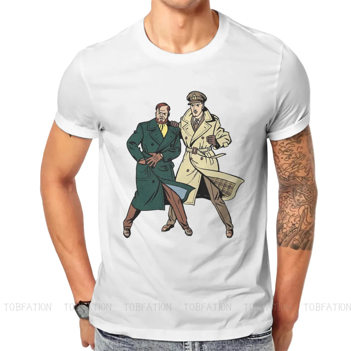 Blake and Mortimer Belgian Comics TShirt for Men The Yellow M La Marque Jaune Soft Leisure Tee T Shirt Novelty Trendy Loose