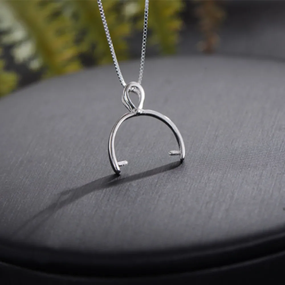 Złącze zawieszki ze srebra próby 925 platerowane białym złotem, zawieszka ze srebra sterling, zacisk do okrągłych koralików o średnicy 12 mm-15 mm