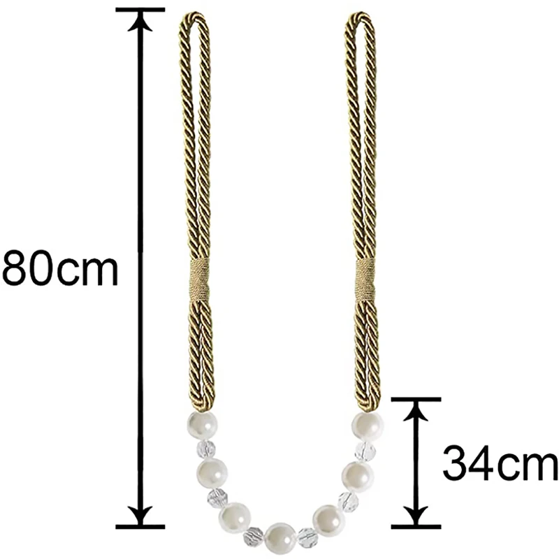 1Pc Pearl Curtain Tieback Bling Pearl Bandage Accessories Curtains Holder Buckle Tie Rope Home Decorative