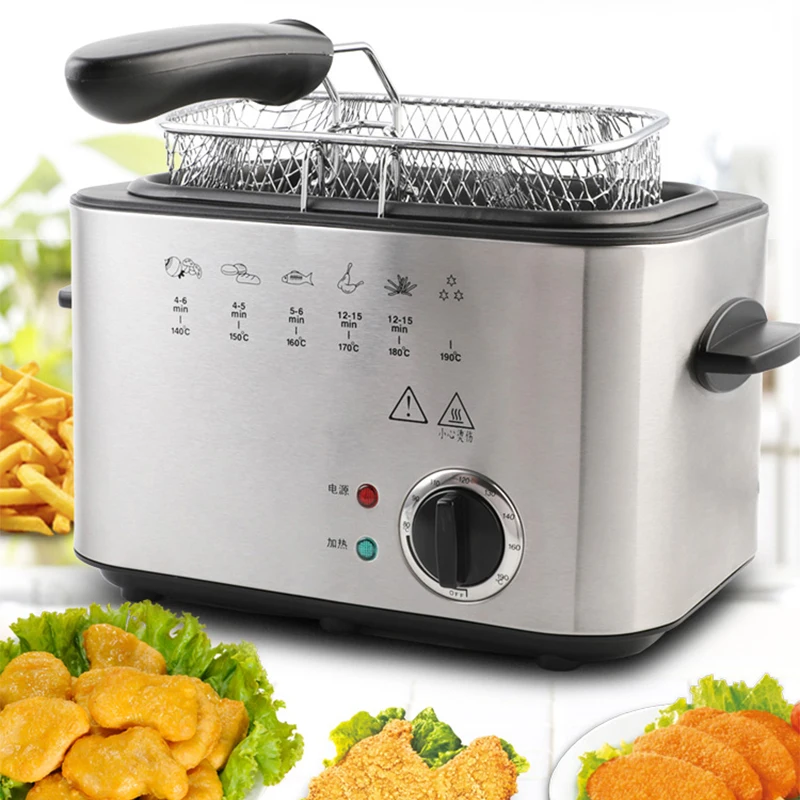 

1.2L Electric Fryer Household Non-Flammable Constant Temperature Mini Multi-Function Rectangular Chicken Wings Small Electric