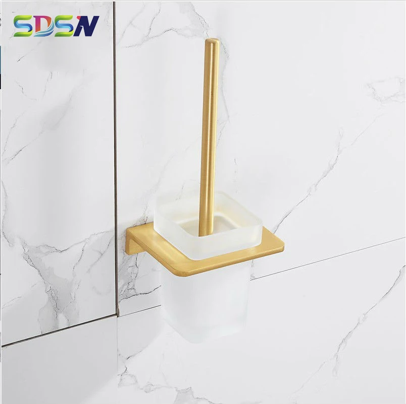 

Bathroom Toilet Brush Holder SDSN Space Aluminum Toilet Brusher Gold Brushed Bathroom Toilet Brush Holder Gold Bath Hardware Set