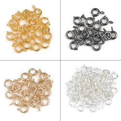 20Pcs/Lot 6mm Metal Plated Spring Ring Clasp Connector Jump Ring For Jewelry Findings Making DIY Chain Necklace Pendant Earrings
