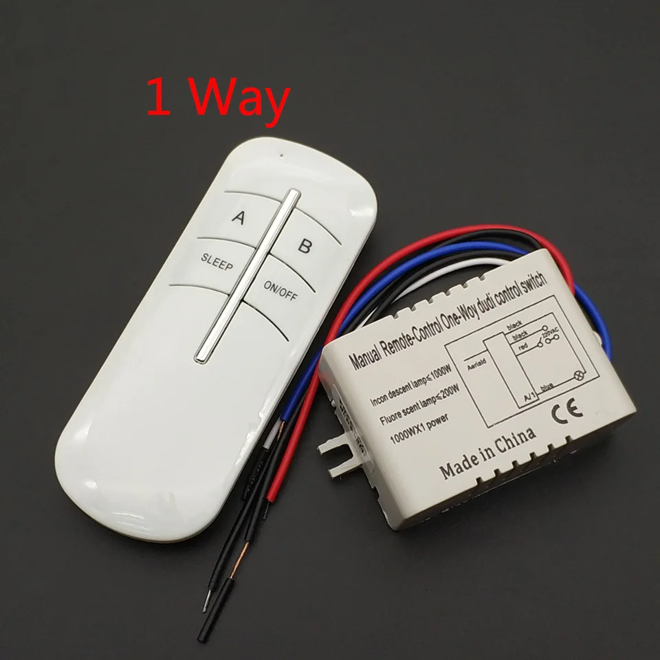 1 Way Wireless ON / OFF 220V Lamp Remote Control Switch Receiver Transmitter 220 V One-Way