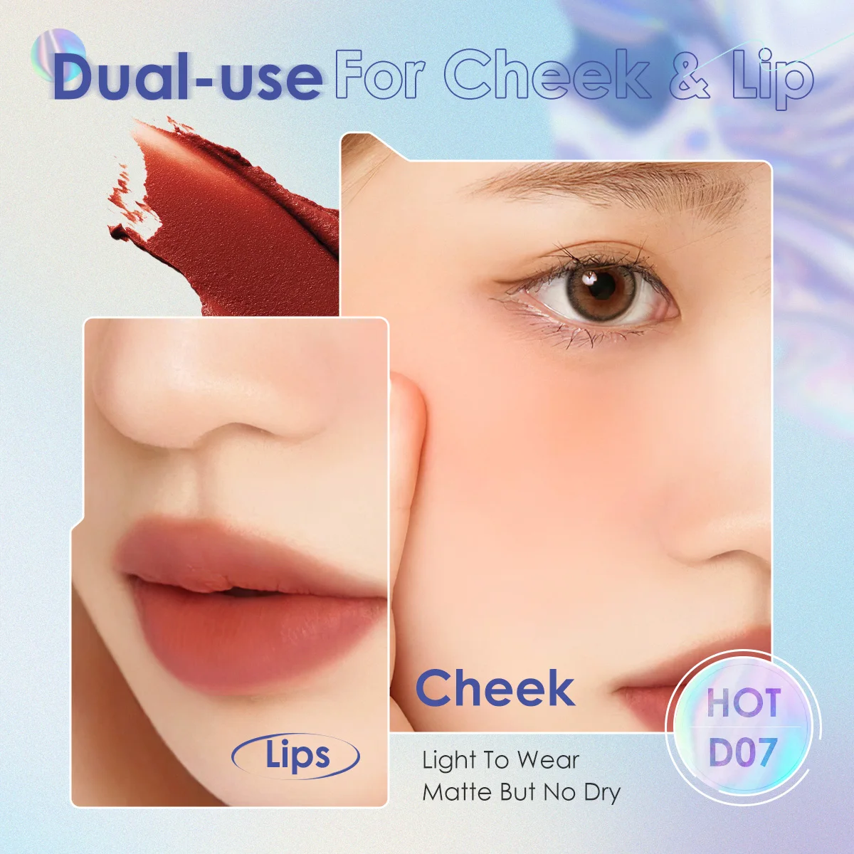 FOCALLURE 12 Colors Lip Cream Smooth Matte Lipstick Waterproof Long Lasting Moist Lip Cheek Dual-Use Women Beauty Cosmetic